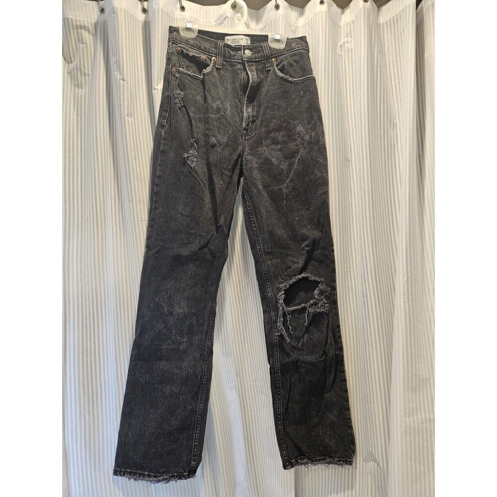 Abercrombie & Fitch The 90s Relaxed Jean High Rise Black Jeans - Size 2